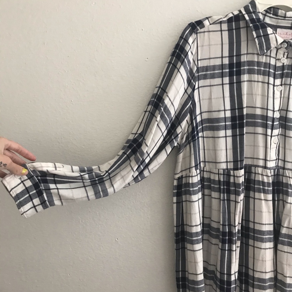 Maternity empire tie back button up plaid TOP💙💙